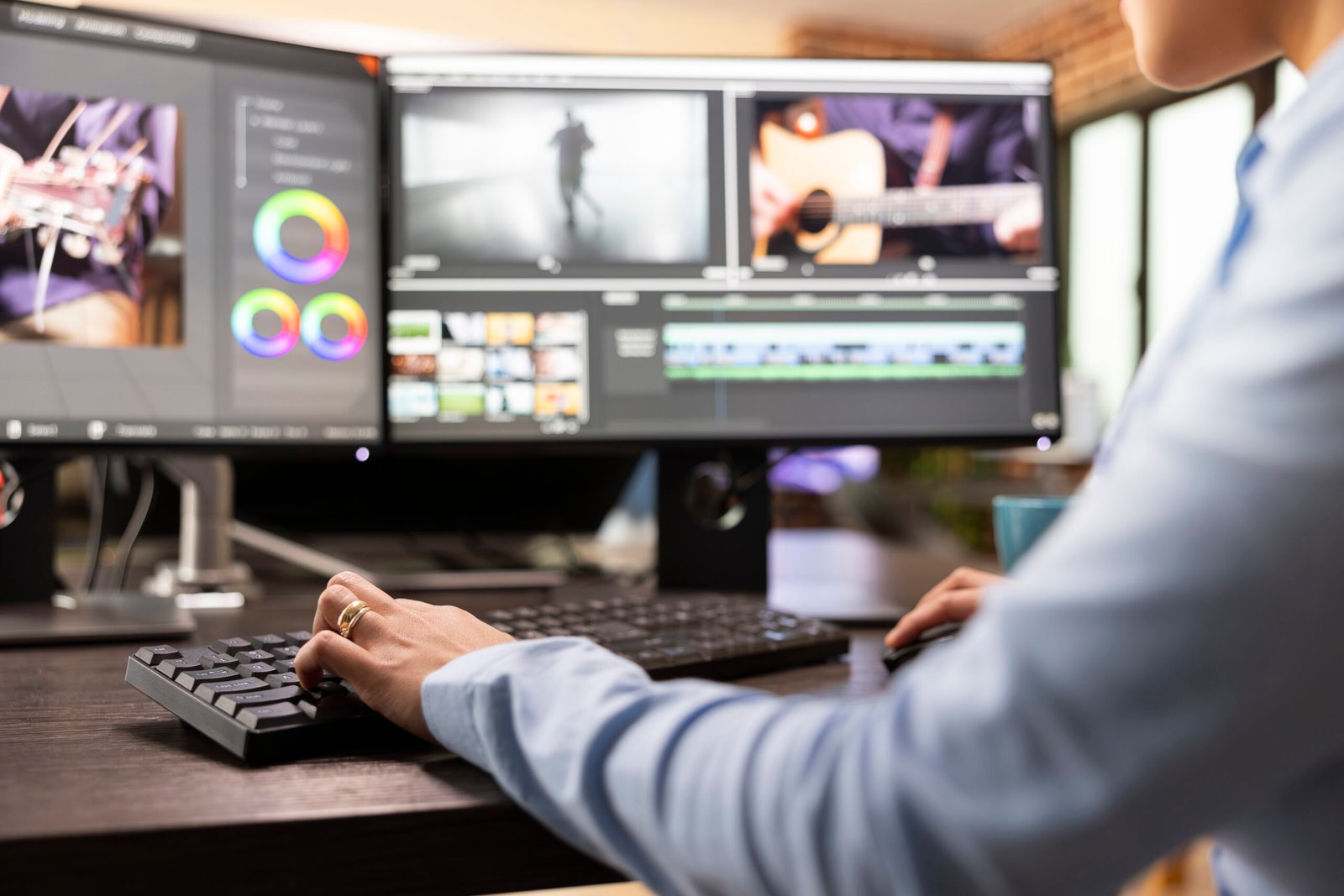 Filmmaker refining movie footage